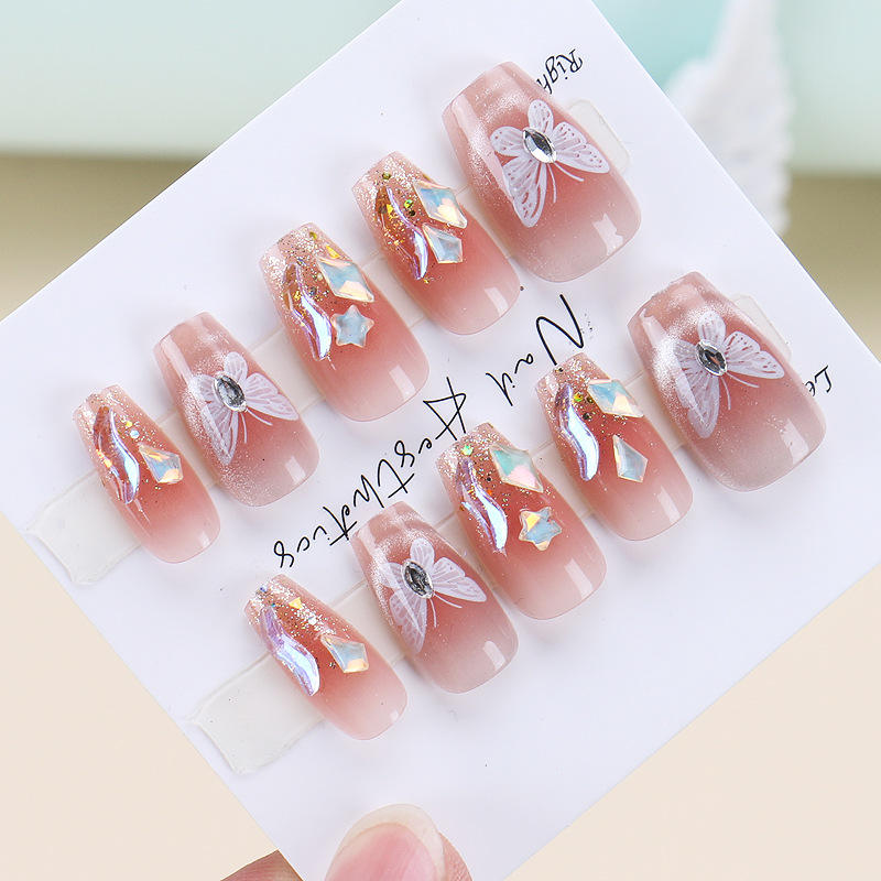 1370 Uñas Hechas A Mano M Tamaño 10 Piezas Caja