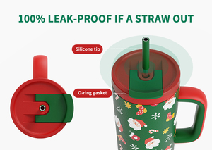 Ly giữ nhiệt Giáng Sinh 2024 mới, ly Giáng Sinh 40 oz, ly giữ nhiệt có ống hút và quai cầm, đang bán - Product Image 3