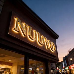 Enseigne commerciale rectangulaire personnalisée à LED avec lettres métalliques rétroéclairées, haute luminosité, anti-poussière - Product Image 2