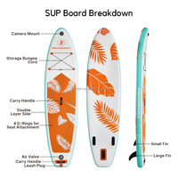 Planche de paddle gonflable large et stable en PVC avec accessoires complets pour sports nautiques, lac, océan, surf