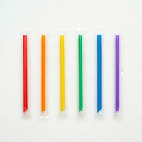 Pailles à boire jetables écologiques en plastique PP/PLA compostables, personnalisables, droites et colorées pour thé à bulles Boba et jus