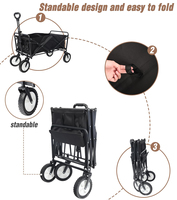 Chariot de jardin E-RIKE, chariot de plage, roues pour le sable, chariot pliable, chariot utilitaire, chariot pliable pour le camping