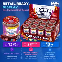 Bonbons liquides végétaliens sucrés et acidulés en pot, cadeau de Noël en gros, nouveauté tendance pour fêtes d'enfants, conforme aux normes USA et Europe