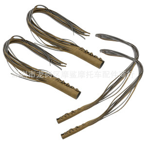 Poignées de guidon en cuir pour moto Moshark, 20cm, 14cm, 4cm, accessoires décoratifs à pompons pour modification - Product Image 4