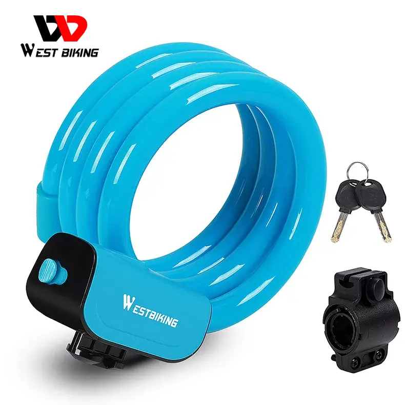 WEST Bike Password di Sicurezza Mini Acciaio Inox Spirali Cavo Della Bici di Sport serrature 12 centimetri Colorful Blocco Mountain Bike Serratura della Bici di Riciclaggio Della Bicicletta di Blocco