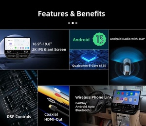 Autoradio Android 16,8 pouces <span class=keywords><strong>pour</strong></span> Jeep Wrangler avec écran tactile, GPS, navigation, DSP, <span class=keywords><strong>lecteur</strong></span> <span class=keywords><strong>CD</strong></span>, MP3, garantie 1 an - Product Image 5