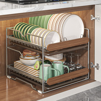 Égouttoir à vaisselle en acier inoxydable, panier de rangement pour comptoir, étagère pour armoire de cuisine, organisateur sous l'évier, accessoires