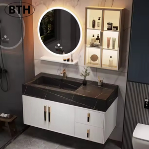 Vasque de salle de bain en céramique intégrée de luxe légère avec capteur intelligent pour hôtel et usage domestique. - Product Image 3