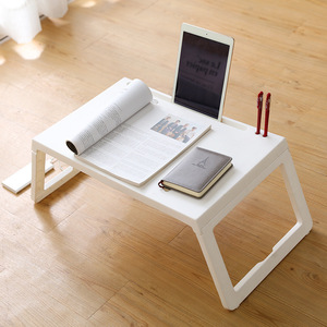 Mesa cuadrada pequeña de plástico plegable al por mayor, escritorio de ordenador con cama plegable perezosa para dormitorio, estudio, escritorio sencillo con ventanal para dormitorio - Product Image 1