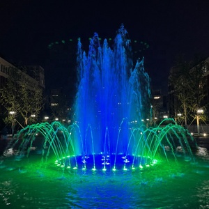 Fuente Decorativa para Piscina Exterior, Luz LED Colorida, Forma Redonda, Moderna, de Acero Inoxidable, Fuente Musical de Agua Danzante - Product Image 2