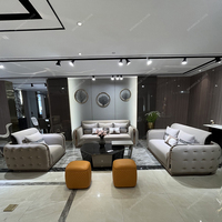 Canapé en cuir de luxe léger SPARKLE meubles de canapé de combinaison de salon de luxe simple pour petit appartement