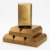 Boîtes cadeaux personnalisées en forme de lingot d'or, décorées en relief, avec feuille d'aluminium simulée, pour bonbons, Halloween, Noël