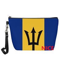 Trousse de maquillage imprimée UV pleine surface avec drapeau national personnalisé de Porto Rico pour voyage d'affaires, rangement de cosmétiques pour salle de bain