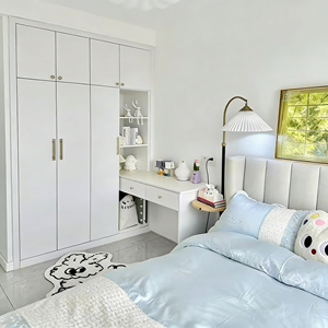 Solución de Ahorro de Espacio Personalizada BALOM, Combinación de Escritorio y Armario Esquinero Multifuncional en Forma de L, Muebles de Dormitorio - Product Image 3