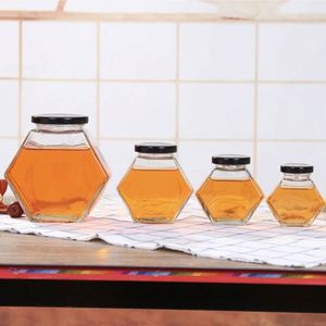 Wholesale Transparent Hexagonal Iron Cap Food Packaging Glass <b>Jar</b> 100ml-380ml Capacity Silk Screen Printing Custom Logo Usa - Product Image 6