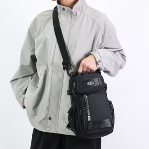 Midelunya hommes à la mode Oxford tissu multifonctionnel <span class=keywords><strong>poitrine</strong></span> sac étanche extérieur bandoulière épaule sac à dos fermeture éclair nouveau - Product Image 6