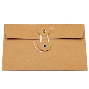 Enveloppes à cordes Enveloppe en papier <span class=keywords><strong>kraft</strong></span> avec ficelle et botton - Product Image 2