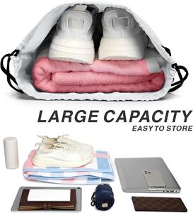 Hot Sports Fitness <b>Ladies</b> Men's Nylon Polyester Large Size Waterproof White <b>Backpack</b> With Zipper Football Drawstring <b>Bag</b> - Product Image 2