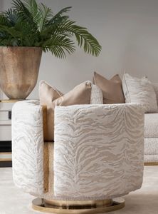 Novedoso Juego de Sofás para Sala de Estar con Silla Lounge de Acero Inoxidable Dorado y Sofá de Dos Plazas en Piel de Peluche para el Hogar y Hotel - Product Image 4