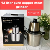 Fufumachine 12L Hachoir à viande électrique en acier inoxydable à double vitesse réglable et préparateur d'aliments pour bébé, mixeur à viande multifonction