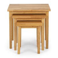Ensemble de 3 tables basses gigognes modernes en bois durable pour petits espaces, design empilable 46x48x33cm