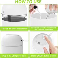 Diffuseur d'huiles essentielles portable H2O, mini pulvérisateur d'air pour voiture avec USB, humidificateur d'air électrique à ultrasons, pour chambre, bureau, extérieur