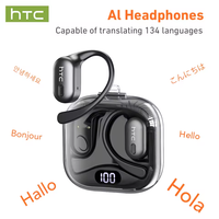 Casque sans fil Bluetooth 6.0 HTC NE08 AI, casque ouvert transparent OWS, casque de sport non intra-auriculaire, annulation de bruit ENC, son HiFi