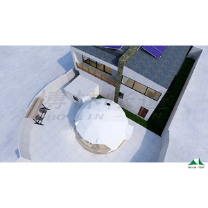 Tente de camping hôtel <span class=keywords><strong>Champing</strong></span> Tente dôme géodésique imperméable et transparente à double porte - Product Image 4