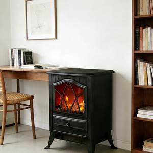 Chimenea Eléctrica Moderna Independiente con Llama LED y Diseño Metálico para Uso Doméstico, Elemento Calefactor con Reducción de Tarifas - Product Image 6