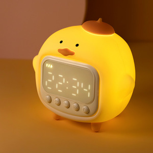 Hug Duck Alarm Clock Digital Night <b>Light</b> Battery Powered Plastic Kids Bedroom Clock Quiet Electronic <b>Timer</b> - Product Image 3