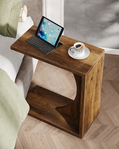 Mesa de sofá Tribesigns para espacio pequeño Mesa auxiliar de sofá pequeño para sala de estar Dormitorio Mesa auxiliar en forma de C - Product Image 2