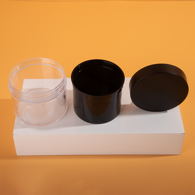 Custom Logo Empty Clear Powder Container 200G Big Capacity Cosmetic Packaging Plastic Jar with Lid
