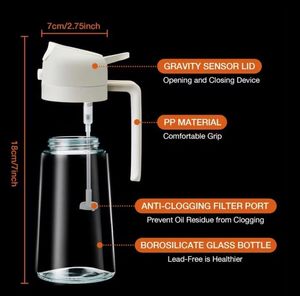 2 in 1 440ml Eco-Friendly Dishwasher Safe Kitchen Glass Plastic Olive Oil Spray Bottle & Dispenser for Cooking - Product Image 3