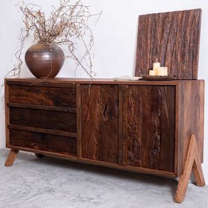 Aparador de Madera de Olmo Estilo Wabi Sabi, Mueble de Almacenamiento de Madera Sólida para Sala de Estar - Product Image 1