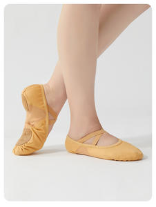 Chaussons de danse classique en toile rose chair à jointure fendue pour femmes, semelle souple, chaussons de <span class=keywords><strong>ballerine</strong></span> extensibles pour filles - Product Image 5