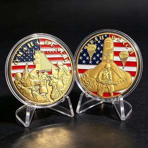Pièce de monnaie commémorative de la D-Day de la Seconde Guerre mondiale, Omaha/Utah Beach, 6 juin 1944, <span class=keywords><strong>débarquement</strong></span> en <span class=keywords><strong>Normandie</strong></span>, plaquée métal, drapeau américain, pour veteran - Product Image 2
