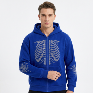 Sudadera con capucha para hombre, estilo urbano, 100% algodón, forro polar grueso, lavado ácido, antiarrugas, transpirable, personalizable, marca Mehron - Product Image 1