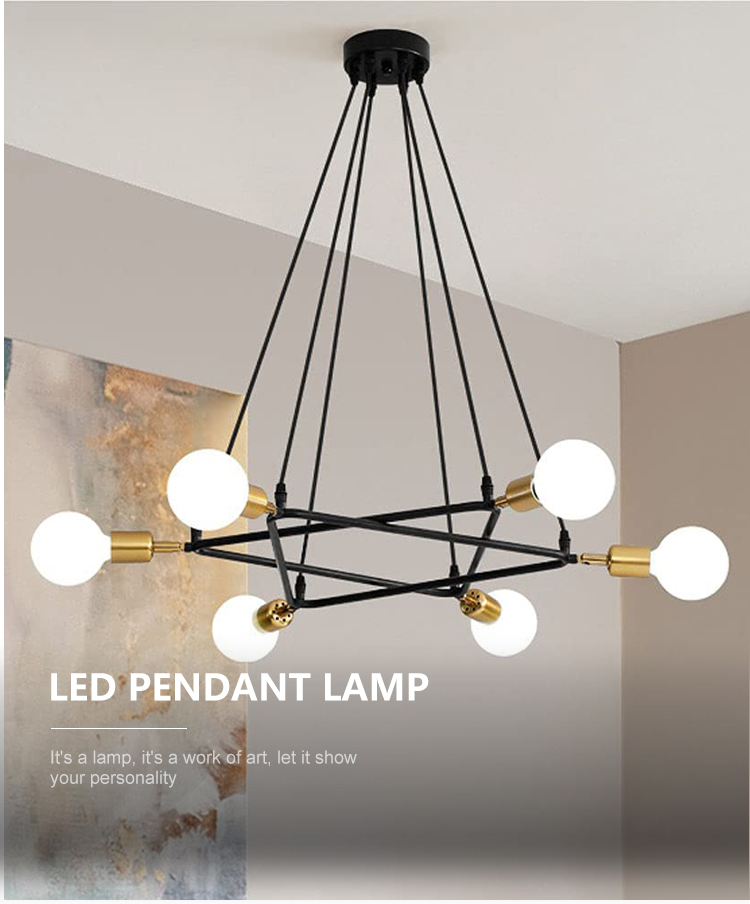 Modern Style Decoration Dining Room Indoor Restaurant Luxury E27 Metal Chandelier