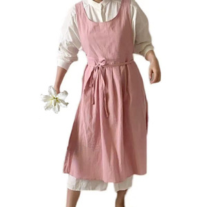 <span class=keywords><strong>Tablier</strong></span> en coton transfrontalier, style européen et américain, version coréenne, <span class=keywords><strong>grande</strong></span> <span class=keywords><strong>taille</strong></span>, style japonais, avec bretelles et fentes gauche et droite, <span class=keywords><strong>robe</strong></span> tendance - Product Image 5