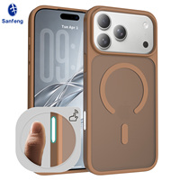 Coque de téléphone givrée personnalisée en gros pour iPhone 18 17 16 Pro Max, toucher doux, antichoc, compatible charge sans fil, avec aimant