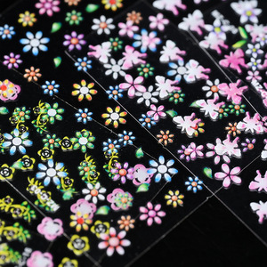 Nuovi adesivi per unghie con fiori colorati da 30 pz/set graziosi decorazioni per Nail Art con cursore adesivi 3D accessori per Manicure - Product Image 3