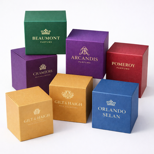 Boîte à parfum personnalisée écologique, carton pliable avec finition mate et fond à fermeture à pression pour impression de logo de vente au détail, vente en gros - Product Image 5