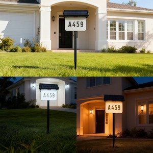 Luz LED para Placa de Dirección con Energía Solar, Letrero de Número para Exterior, Soporte de Pared o Estaca para Jardín o Camino - Product Image 2