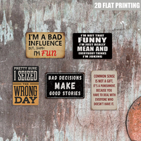 Letrero Metálico con Frase Divertida, Placa Decorativa de Pared con Diseño Retro Desgastado, Impresión Plana 2D, Decoración con Dicho Humorístico para Garaje, Bar, Cueva del Hombre, Hogar