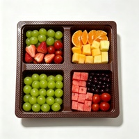 4-delige versfruit schaal liner halal recycleerbare PET blisterverpakking voor afternoon tea party afhaal groothandel