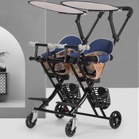 Poussette double pliable en acier inoxydable pour jumeaux, vente directe d'usine XCD Chine, pour bébés de 0 à 3 ans