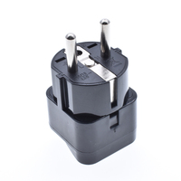 Adaptateur de voyage UK vers EU Schuko 16A 250V (ABS+Laiton CE ROHS) pour prises murales de France et d'Allemagne Type F