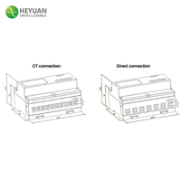 Pantalla LCD inteligente trifásica Pantalla de consumo de electricidad montada en riel DIN Medición de voltaje Medidor de energía Modbus RTU/DL645