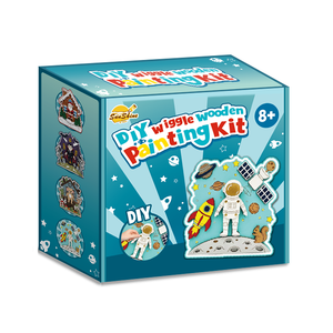 DIY 3D Weltraum Holzpuzzle Malset Kreatives Astronauten-Lunarbase-Bastelset mit Aufhänge-Kit Ideales Geschenk für Kinder - Product Image 4