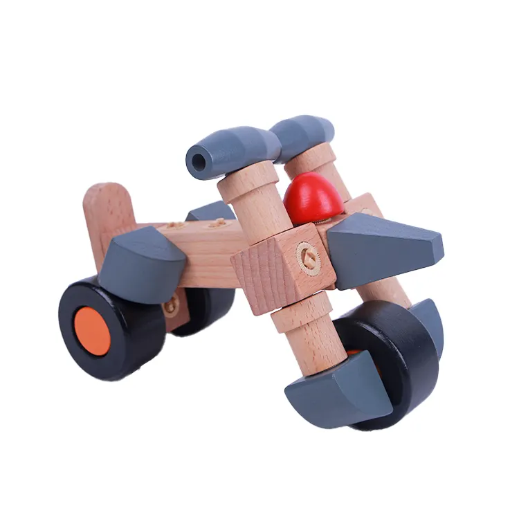 Giocattoli educativi per bambini in legno di faggio giocattoli per bambini Design serie di animali simulazione intelligente di cognizione in legno auto treno per bambini